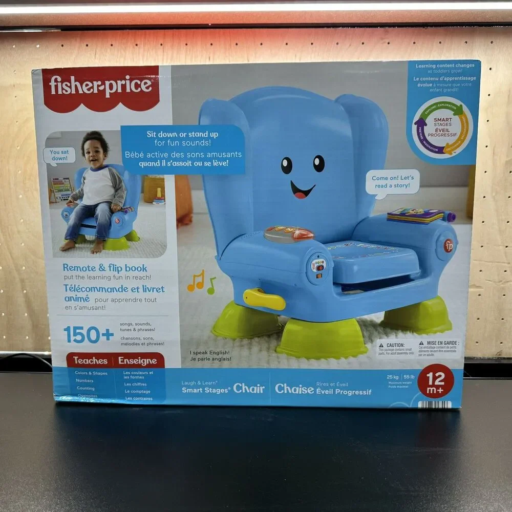 Fisher-Price Laugh and Learn Smart Stages Chair, Blue Toddlers Toys Educational